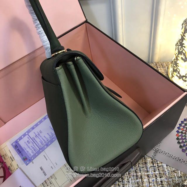 DELVAUX女包 頂級原單 Brillant系列 DV0028三拼綠 大號 德爾沃女手提包 顆粒紋牛皮 DELVAUX單肩包  fcs1047